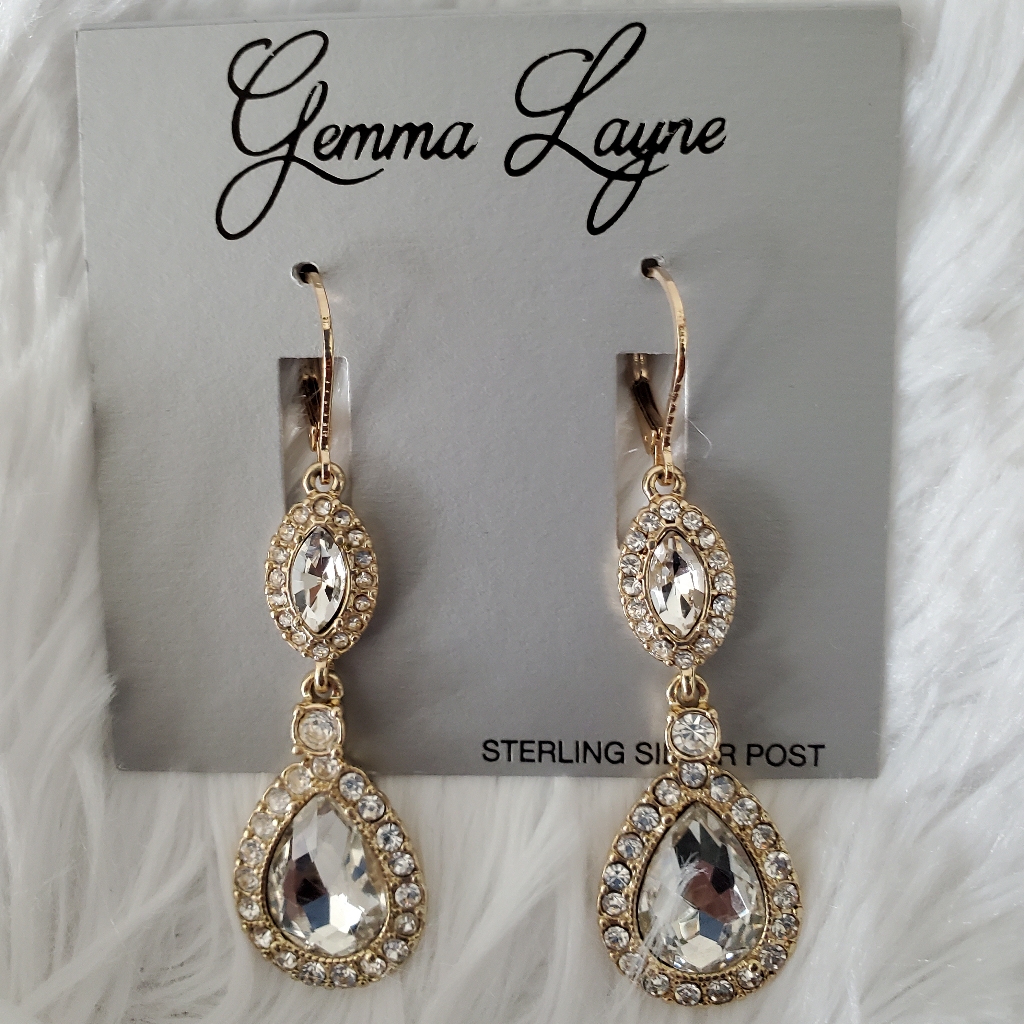 Gemma Layne Pave Elegant Drop Sensitive Earrings